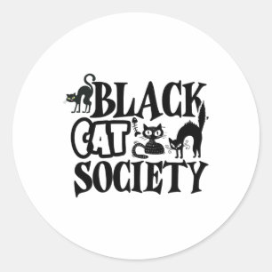 Black Cat Society Classic Round Sticker
