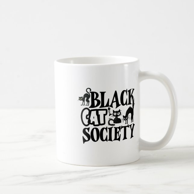 Black Cat Society  Coffee Mug (Right)