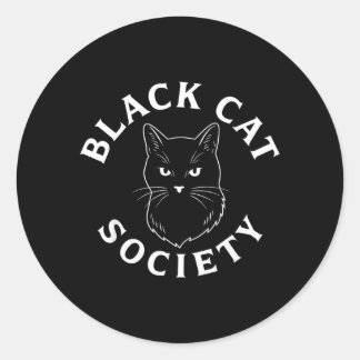 Black Cat Society Cute Kitten Lover Feline Pet Classic Round Sticker