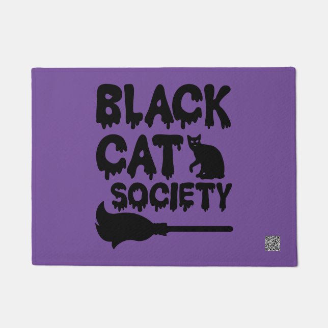 Black Cat Society Doormat (Front)