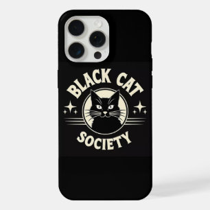 Black Cat Society Gothic Halloween iPhone 15 Pro Max Case