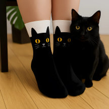 Black Cat Socks Gift for Cat Lovers