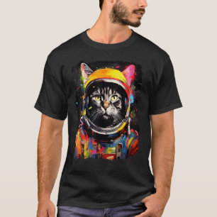 Black Cat Space Astronaut T-Shirt