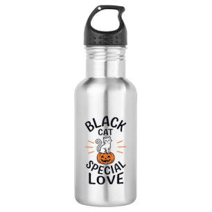 Black Cat Special Love Halloween Cat Vector Design 532 Ml Water Bottle