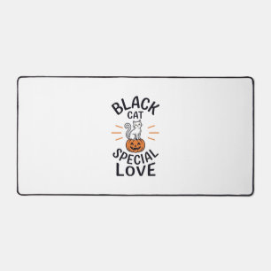 Black Cat Special Love Halloween Cat Vector Design Desk Mat