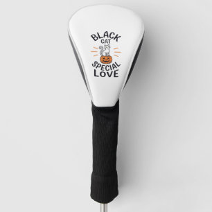 Black Cat Special Love Halloween Cat Vector Design Golf Head Cover