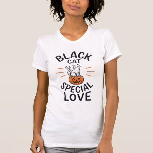 Black Cat Special Love Halloween Cat Vector Design T-Shirt