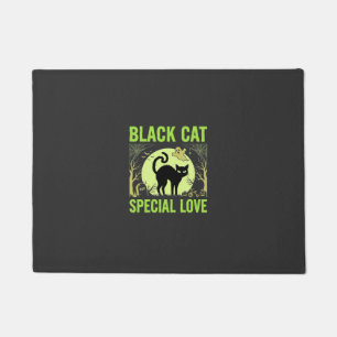 Black Cat Special Love Halloween Graphic Doormat