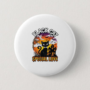 Black Cat Special Love Halloween Haunted House Bat 6 Cm Round Badge