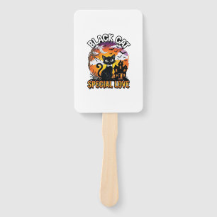 Black Cat Special Love Halloween Haunted House Bat Hand Fan