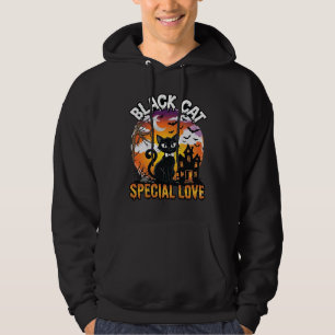 Black Cat Special Love Halloween Haunted House Bat Hoodie