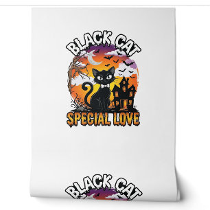 Black Cat Special Love Halloween Haunted House Bat Wallpaper