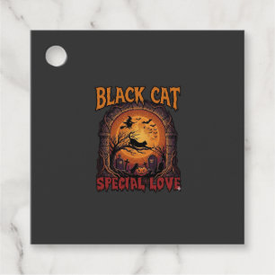 Black Cat Special Love Halloween Moon Witch Pumpki Favour Tags