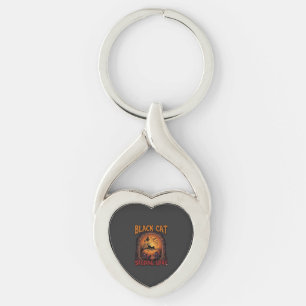 Black Cat Special Love Halloween Moon Witch Pumpki Key Ring