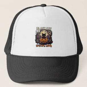 Black Cat Special Love Halloween Pumpkin Full Moon Trucker Hat