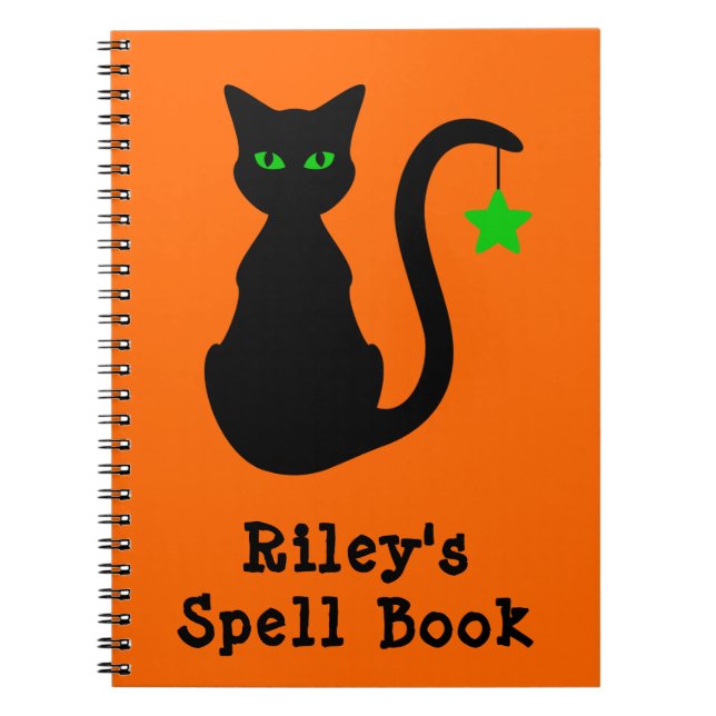 Black Cat Spell Book Notebook (Front)