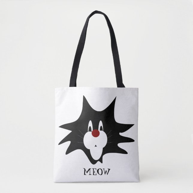 Black Cat Splat Tote Bag (Front)