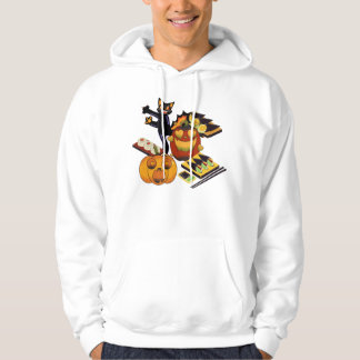 Black Cat & Spooky Heart-Eye Pumpkin Sushi Hoodie