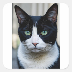 Black cat  square sticker