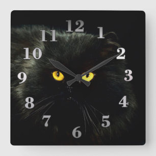 Black Cat Square Wall Clock