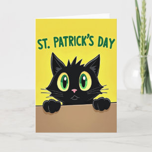 Black Cat St Patricks Day Card