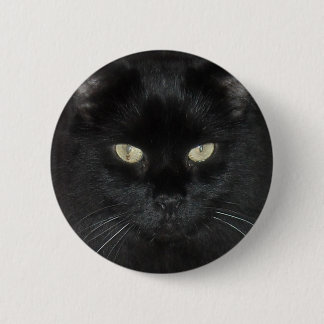 Black Cat Stare 6 Cm Round Badge