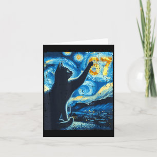 Black Cat Starry Night Van Gogh Cat 67 Six Seven M Card