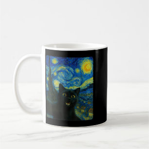 Black Cat Starry Night Van Gogh Cat Selfie Cat Mum Coffee Mug