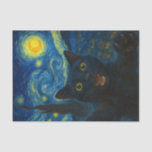 Black Cat Starry Night Van Gogh Cat Selfie  Tissue Paper<br><div class="desc">Unleash your inner art lover and feline fanatic with this Black Cat Starry Night Van Gogh Cat Selfie Cat Mum Cat Lover T-Shirt. Featuring a cool black cat snapping a selfie against a swirling Van Gogh-inspired night sky, this tee combines iconic art with quirky modern humour. Whether you're a cat...</div>