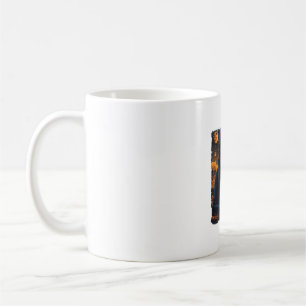Black Cat Starry Night Van Gogh Pumpkins Bats Hall Coffee Mug