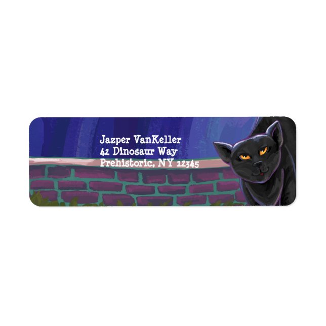 Black Cat Stationery Return Address Label (Front)