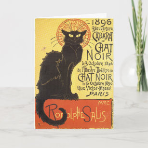 Black Cat Steinlen Belle Epoque Vintage Art Card