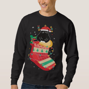 Black Cat Stockings Clothing Cool  Holiday Christm Sweatshirt