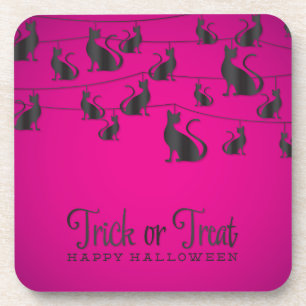Black cat string coaster