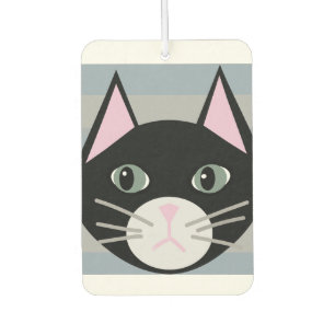 Black Cat, Stripes Car Air Freshener