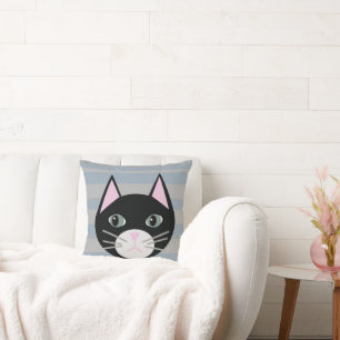 Black Cat, Stripes Cushion