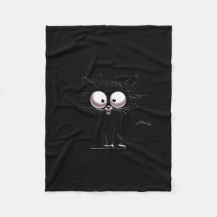 Black cat survived fine everything is fine funny fleece blanket