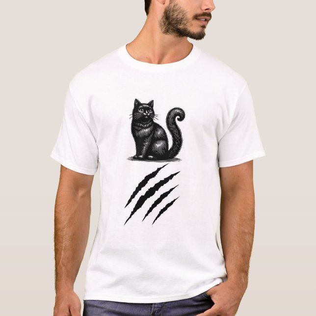black cat T-Shirt (Front)