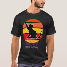 Black cat t-shirt men