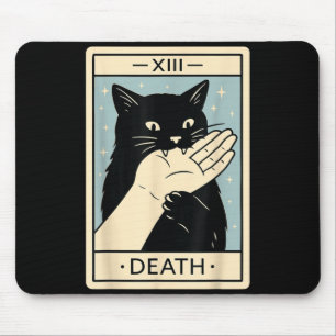 Black Cat Tarot Card Shirt Funny Witchy Halloween Mouse Pad