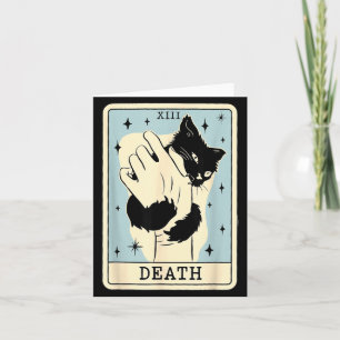 Black Cat Tarot Death Halloween Witchy Cat Lover Card