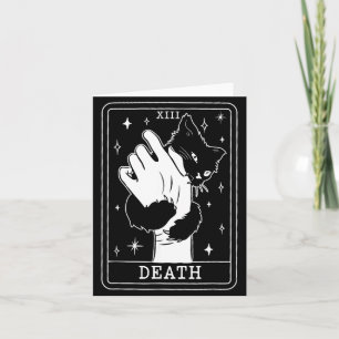 Black Cat Tarot Death Halloween Witchy Cat Lover Card