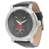 Black Cat - Text Personalizable Watch (Angled)