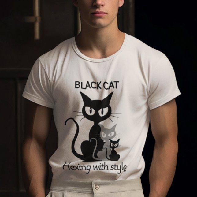 Black cat text written with Three black cats   T-Shirt (Creator Uploaded)