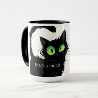 Black Cat "That's a Mood" Ceramic Mug