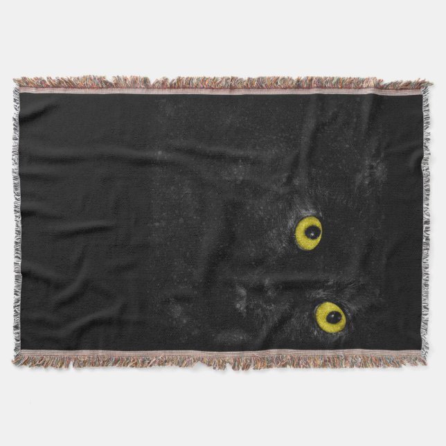Black Cat Throw Blanket (Front)