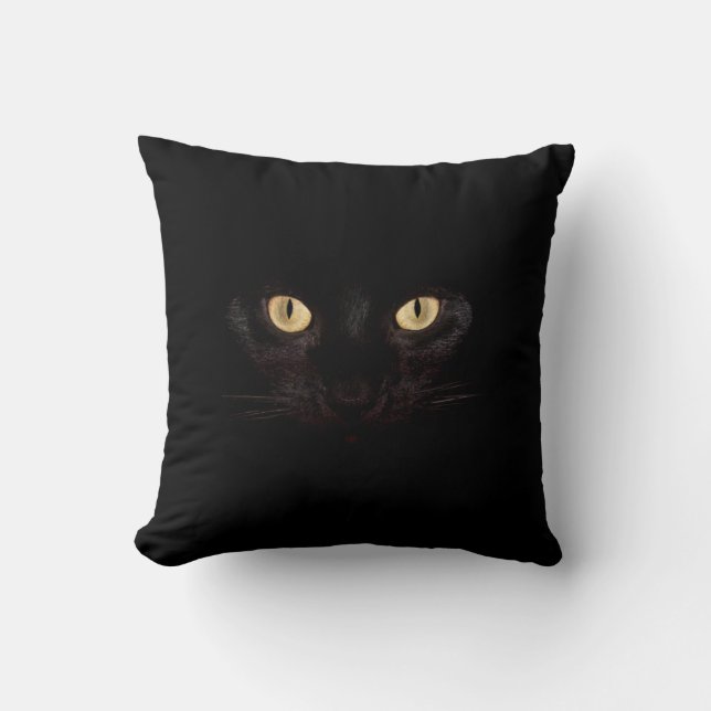 black cat throw pillow (Front)