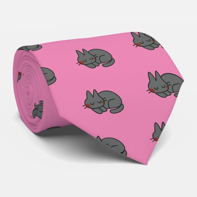 Black cat tie (Rolled)