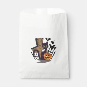 Black Cat Tombstone Bats Halloween Favour Bag