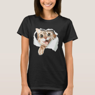 Black Cat Torn Cloth For Cat Cat Dad Cat Mum 2 T-Shirt